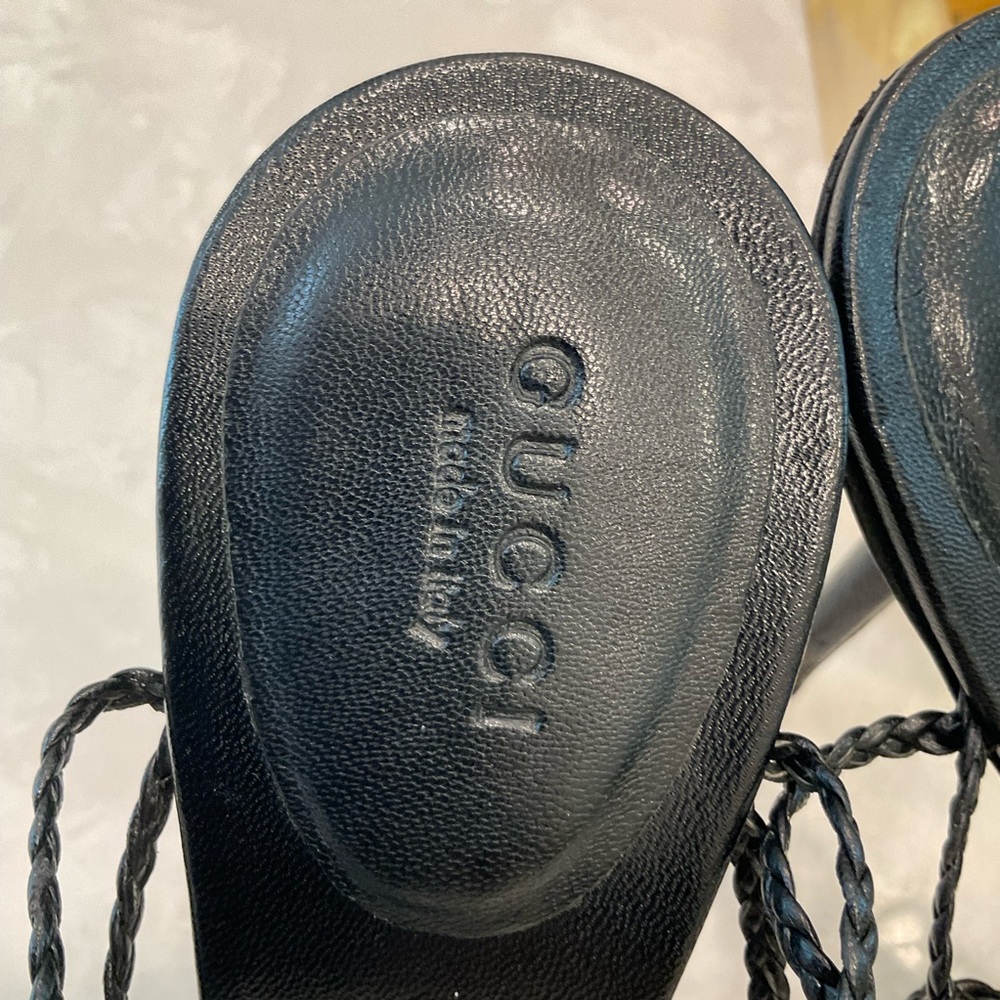 Gucci strappy sandal heels, black, beautiful!, great condition, size 8.5 - Picture 10 of 15